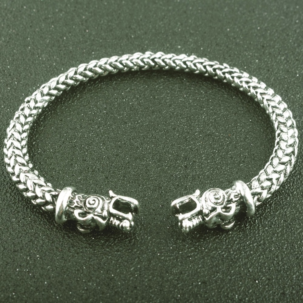 Rune Silver VIKING Norse Steel FENRIR Bracelet - Picture 4 of 8